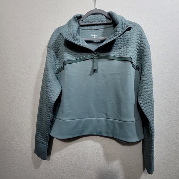 LAYER 8 Women's Nor'Easter Quilted Pullover Size S 1/4 Zip Stormy Sea EUC - Picture 1 of 7
